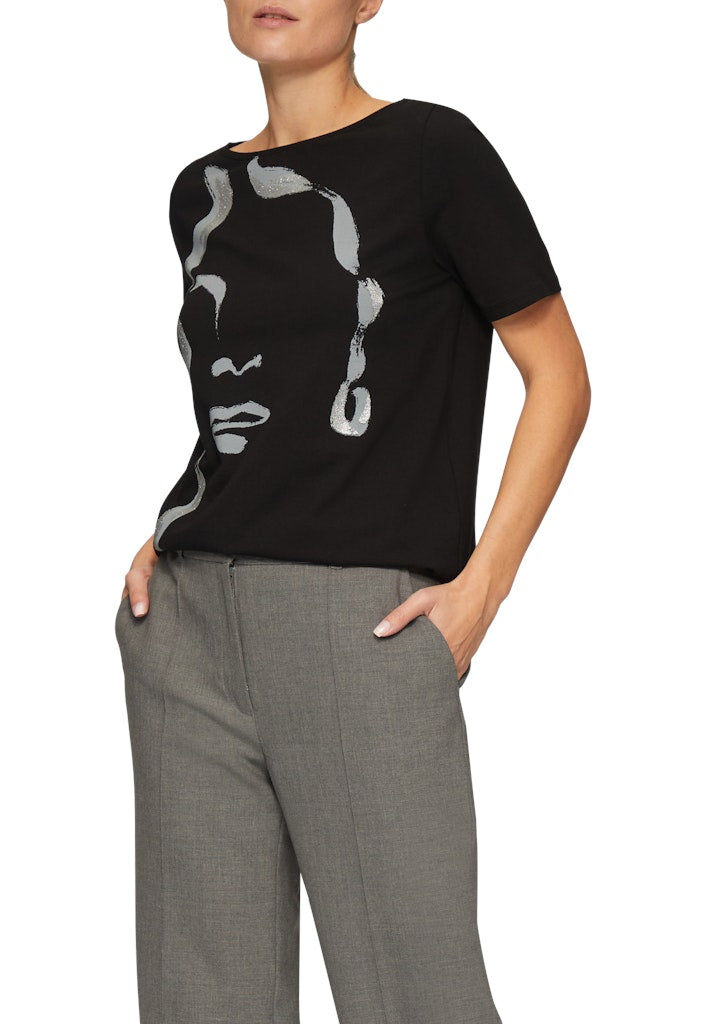 S. Oliver black Damen T-Shirts Grey/Black
