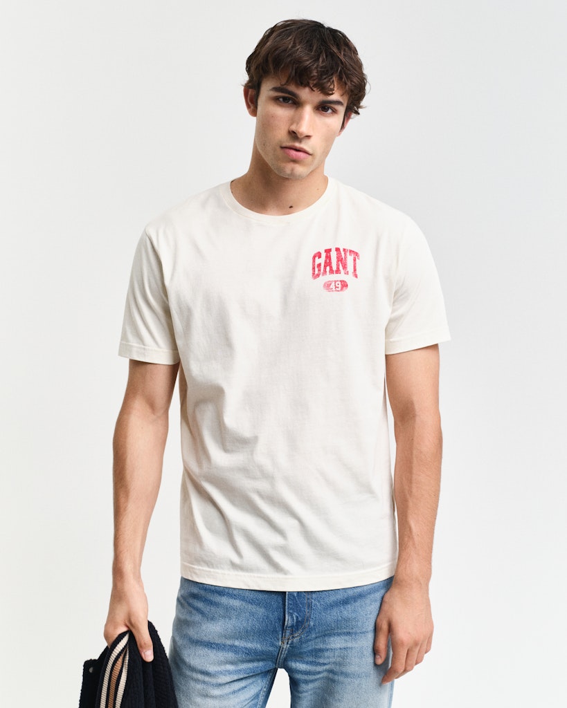 Gant Herren T-Shirts kurz  Cream