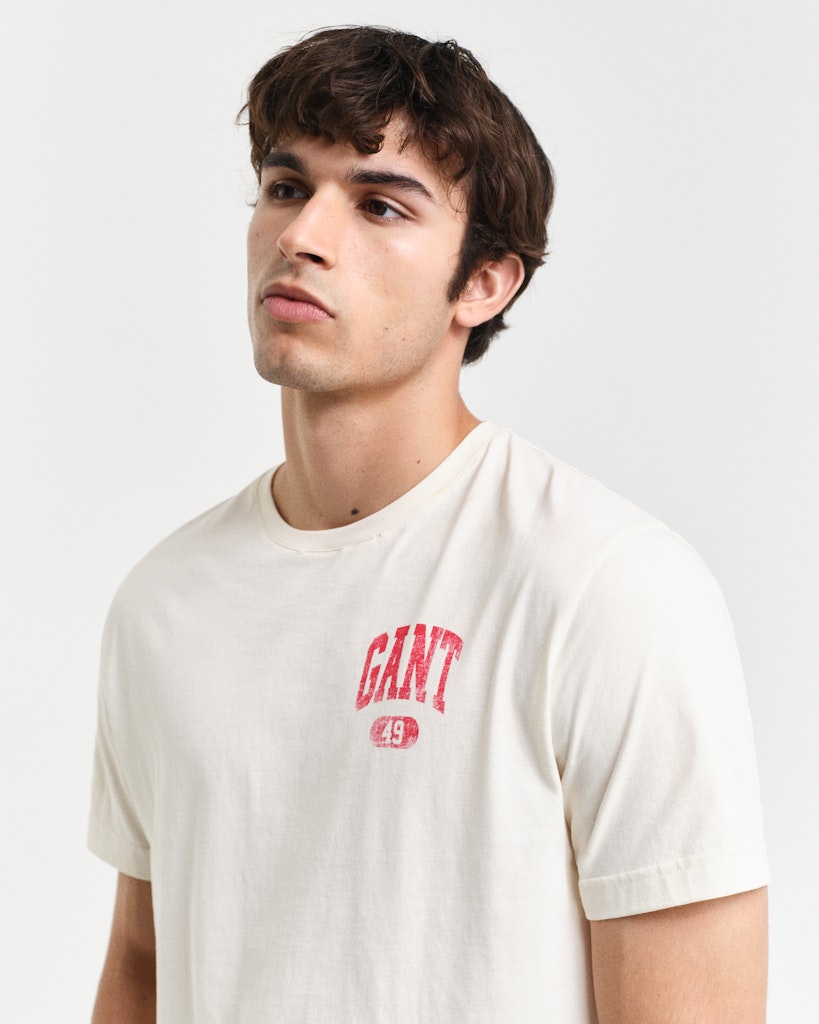 Gant Herren T-Shirts kurz  Cream