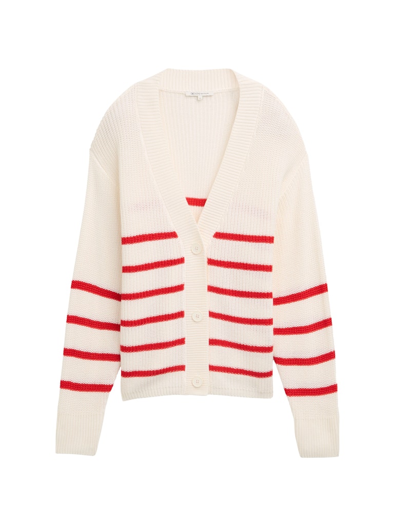 Tom Tailor denim Damen Strickjacken Placed White Re