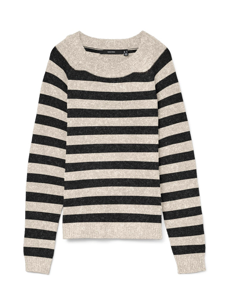 Vero Moda Damen Pullover Birch/W. Black