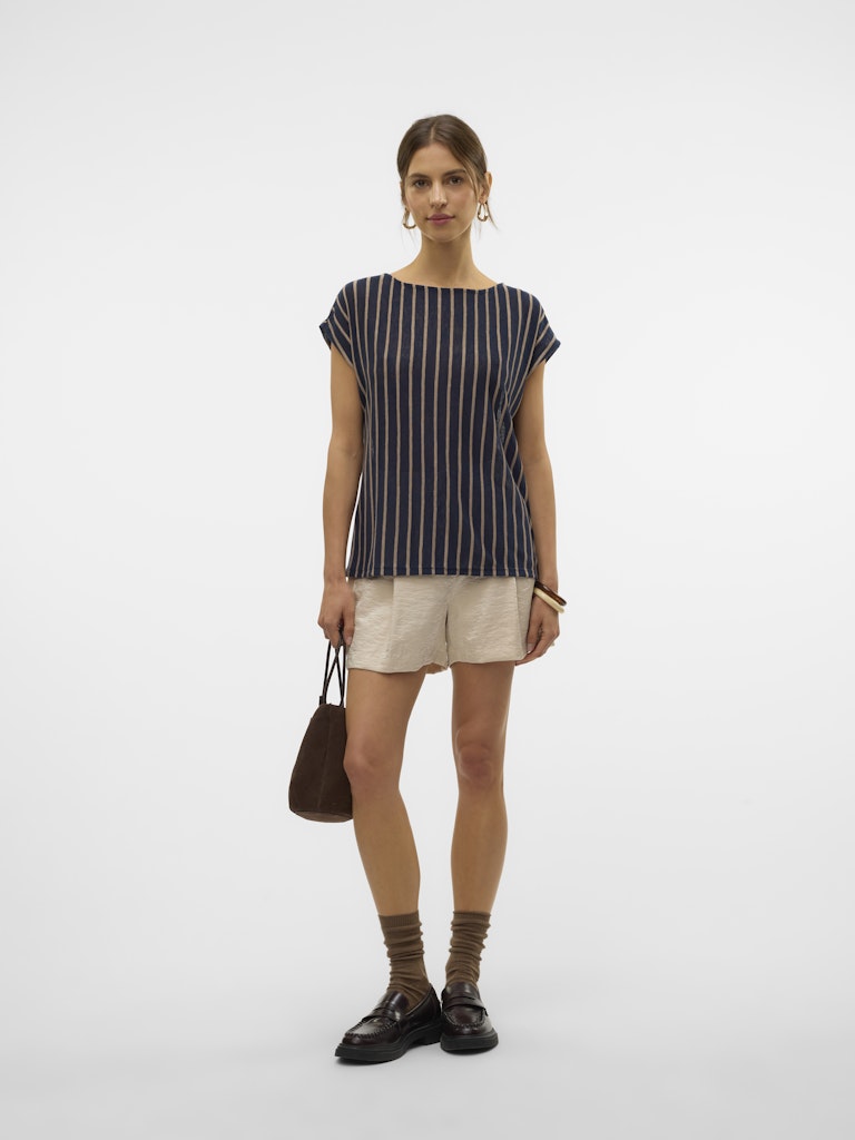 Vero Moda Damen T-Shirts Navy Blazer/Sil