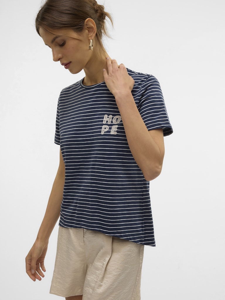 Vero Moda Damen T-Shirts Navy Blazer/Sno