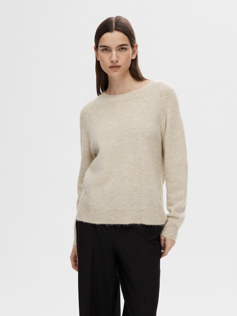 Selected Femme Damen Pullover Birch/Melange