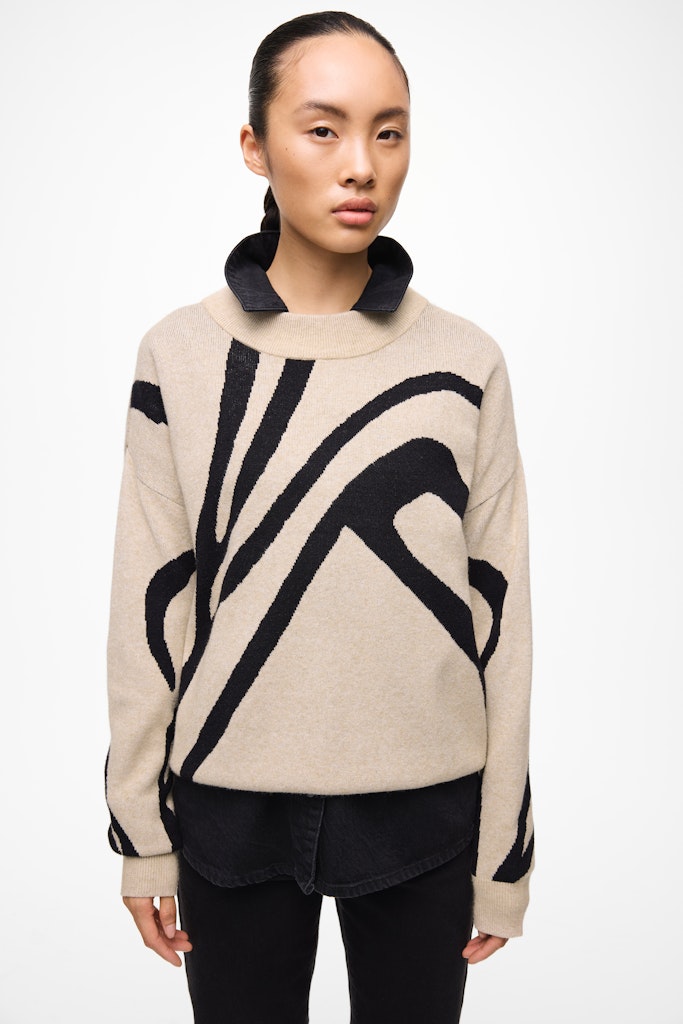 Vila Damen Pullover Natural Melange