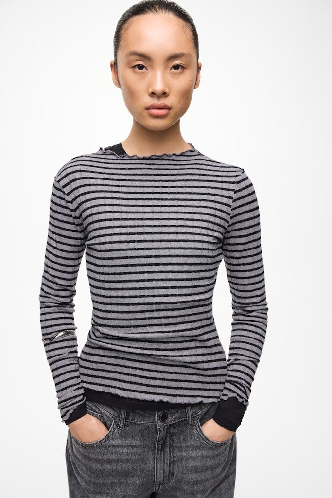 Vila Damen Tops Medium Grey Mel