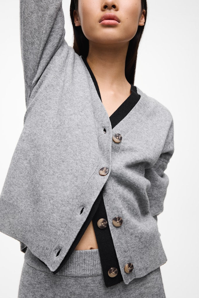 Vila Damen Strickjacken Medium Grey Mel