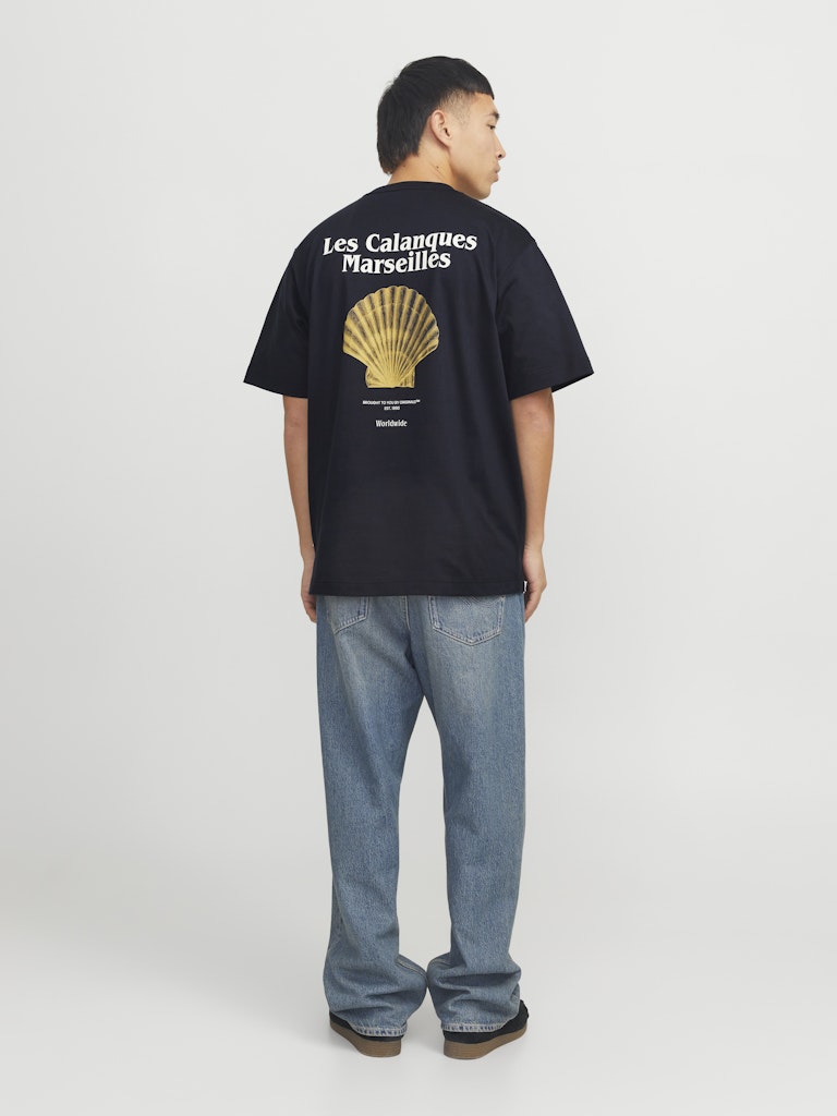 Jack & Jones Herren T-Shirts kurz Black/Yellow Cl