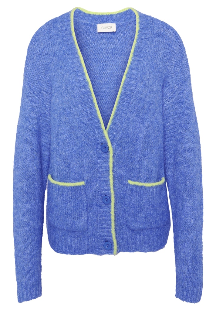 Cartoon Damen Strickjacken Blue/Yellow