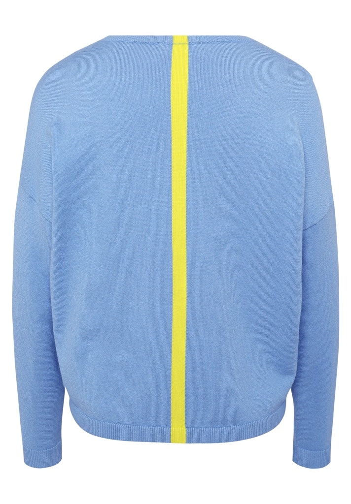Cartoon Damen Pullover Blue/Yellow