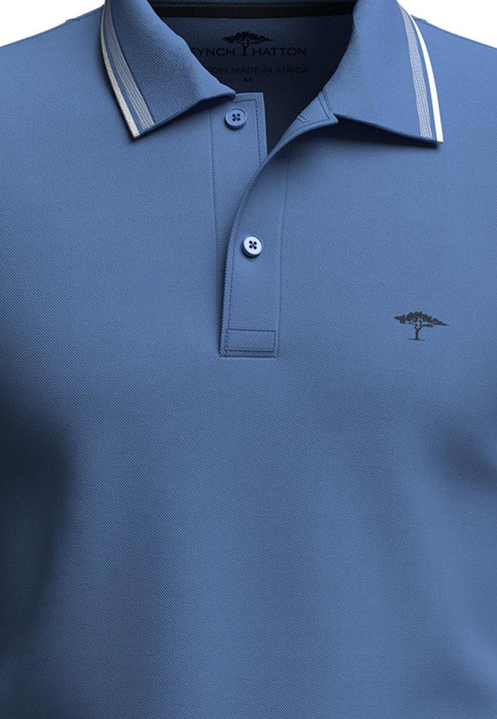 Fynch-Hatton Herren Polo-Shirts Crystal Blue
