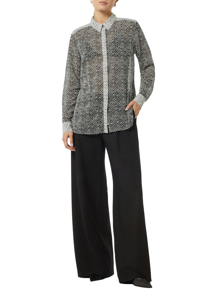 Comma Damen Blusen Grey/Black