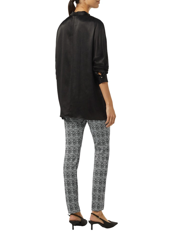 Comma Damen Hosen Grey/Black
