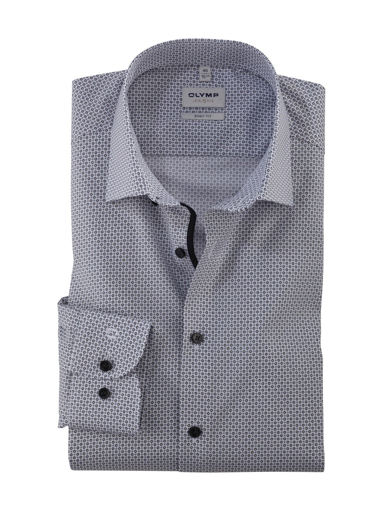 Olymp Herren Hemden lang  Silbergrau