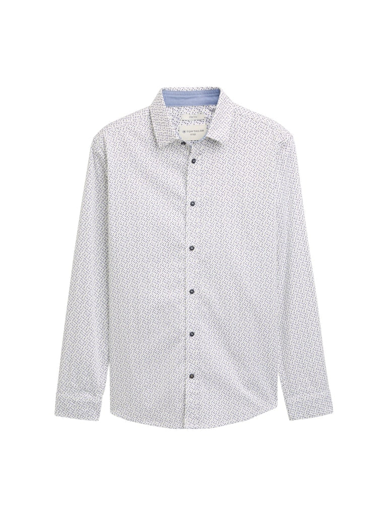 Tom Tailor Herren Hemden lang White Irregular
