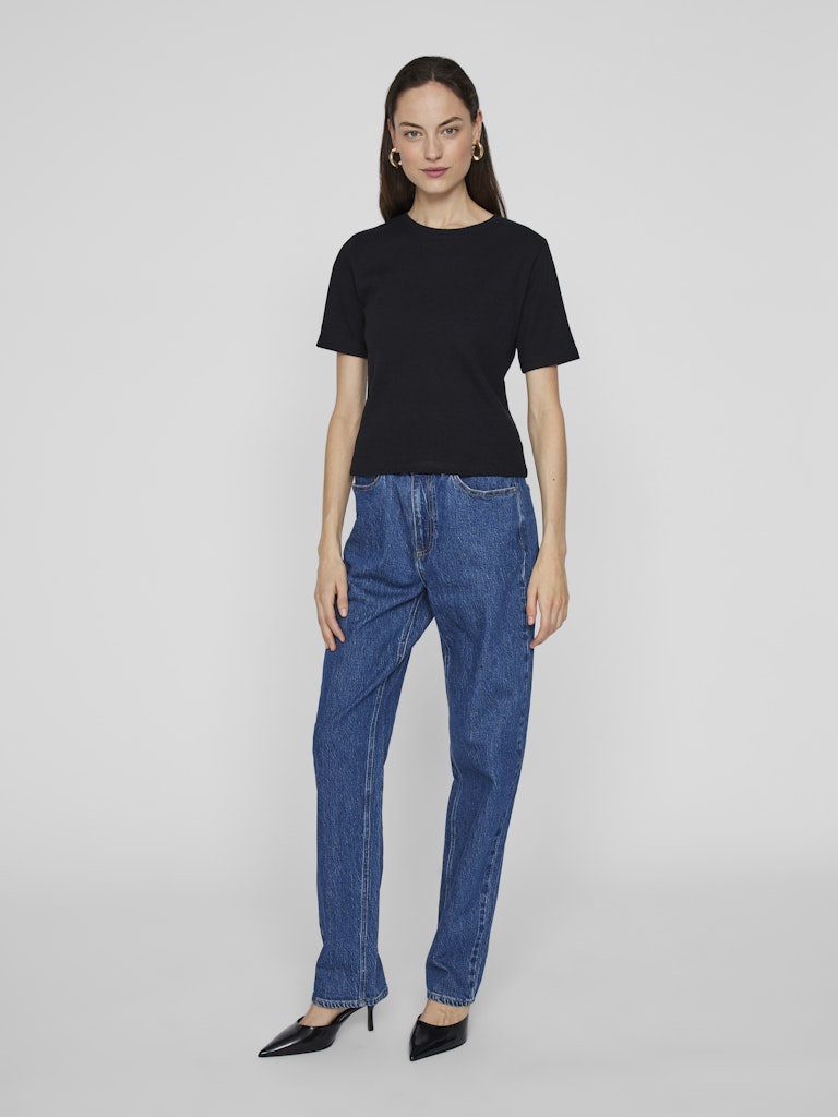 Vila Damen T-Shirts Black Beauty