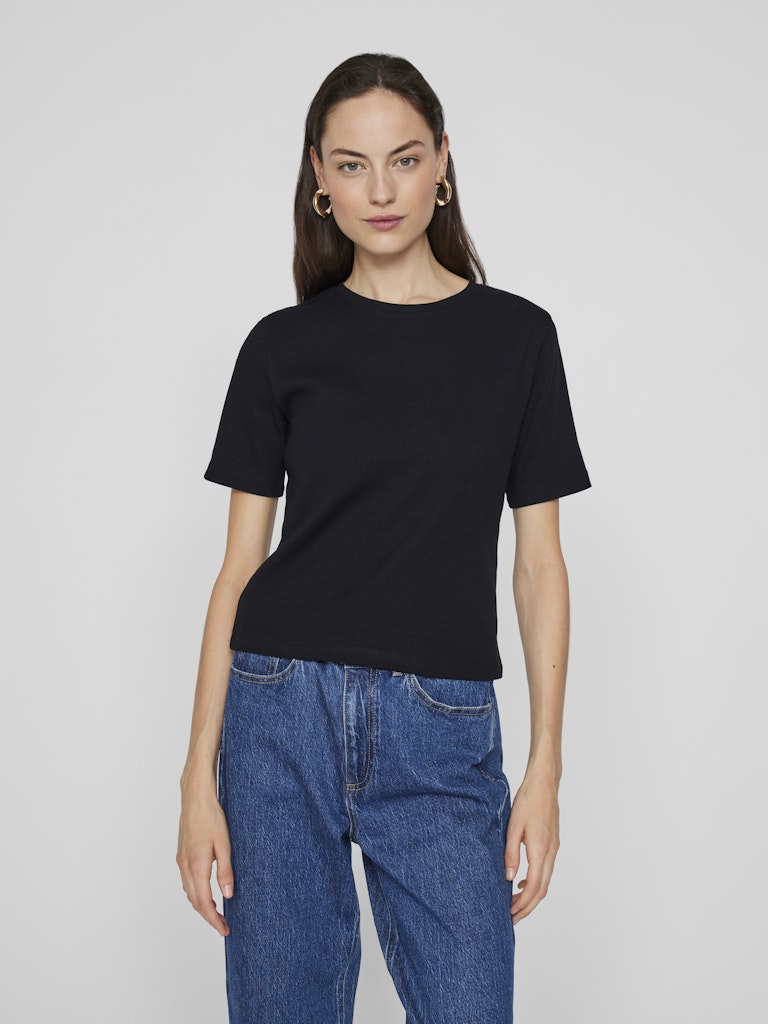Vila Damen T-Shirts Black Beauty