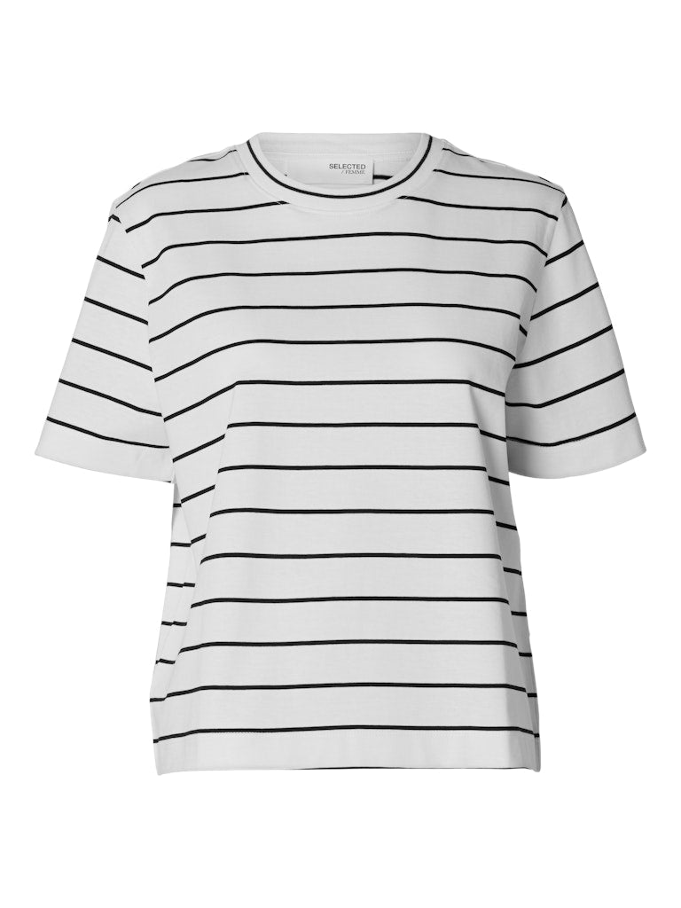 Selected Femme Damen T-Shirts Bright White/Bl
