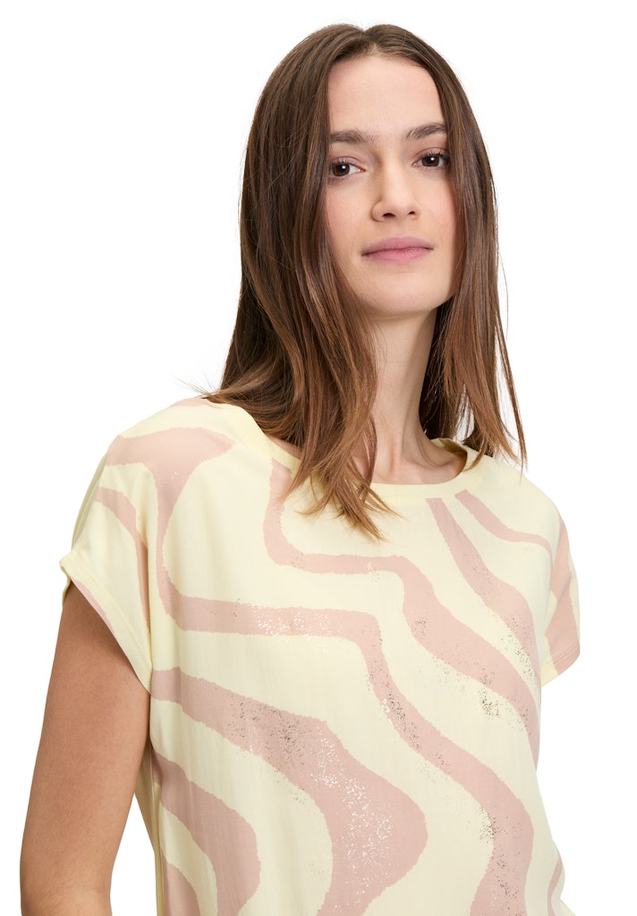 Betty & Co Damen T-Shirts Yellow/Taupe