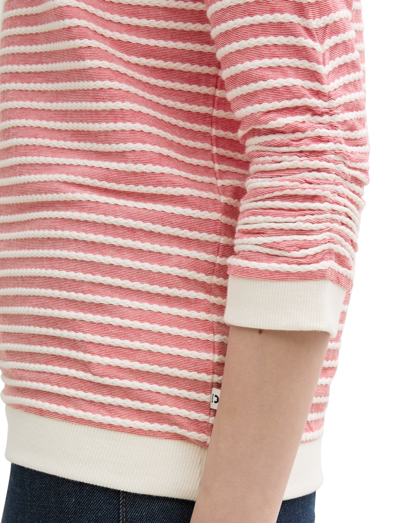 Tom Tailor denim Damen Sweatshirts Red White Struc