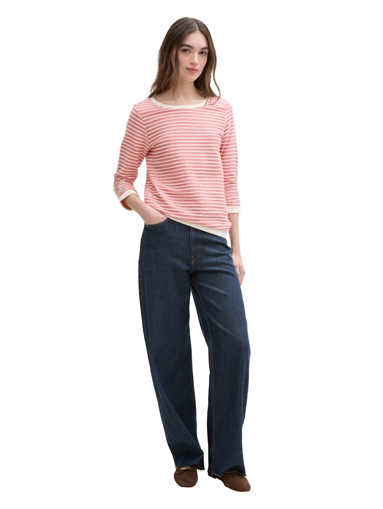 Tom Tailor denim Damen Sweatshirts Red White Struc