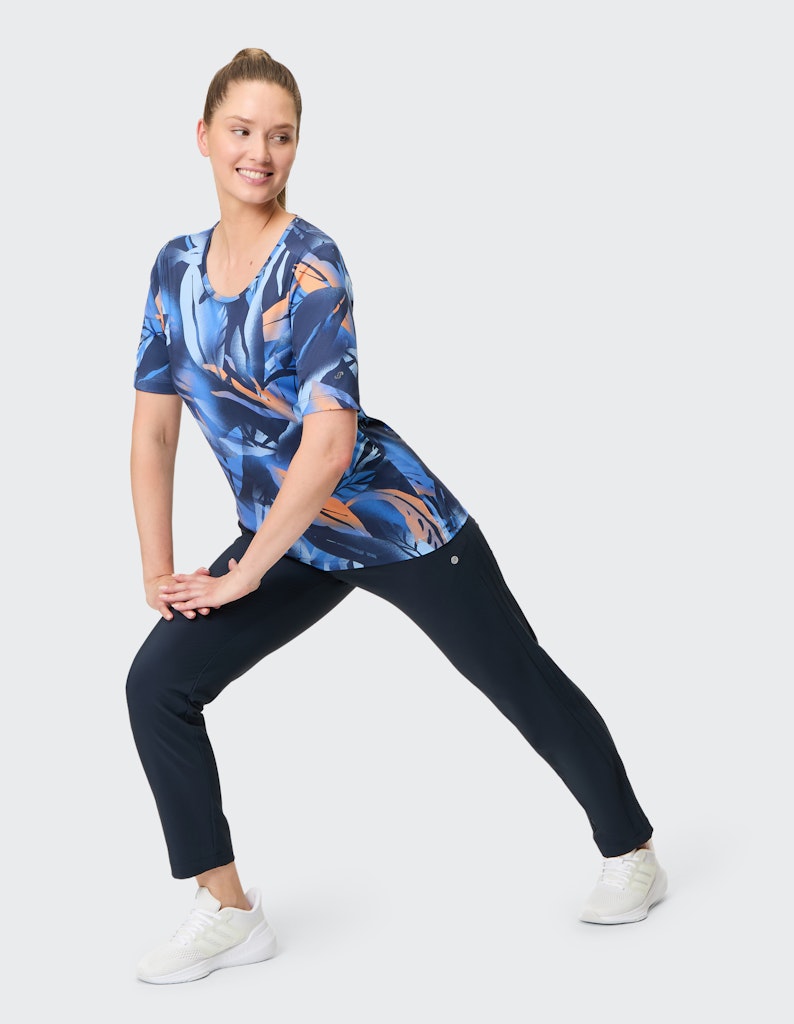 Joy Shirts Blue Leaf Print