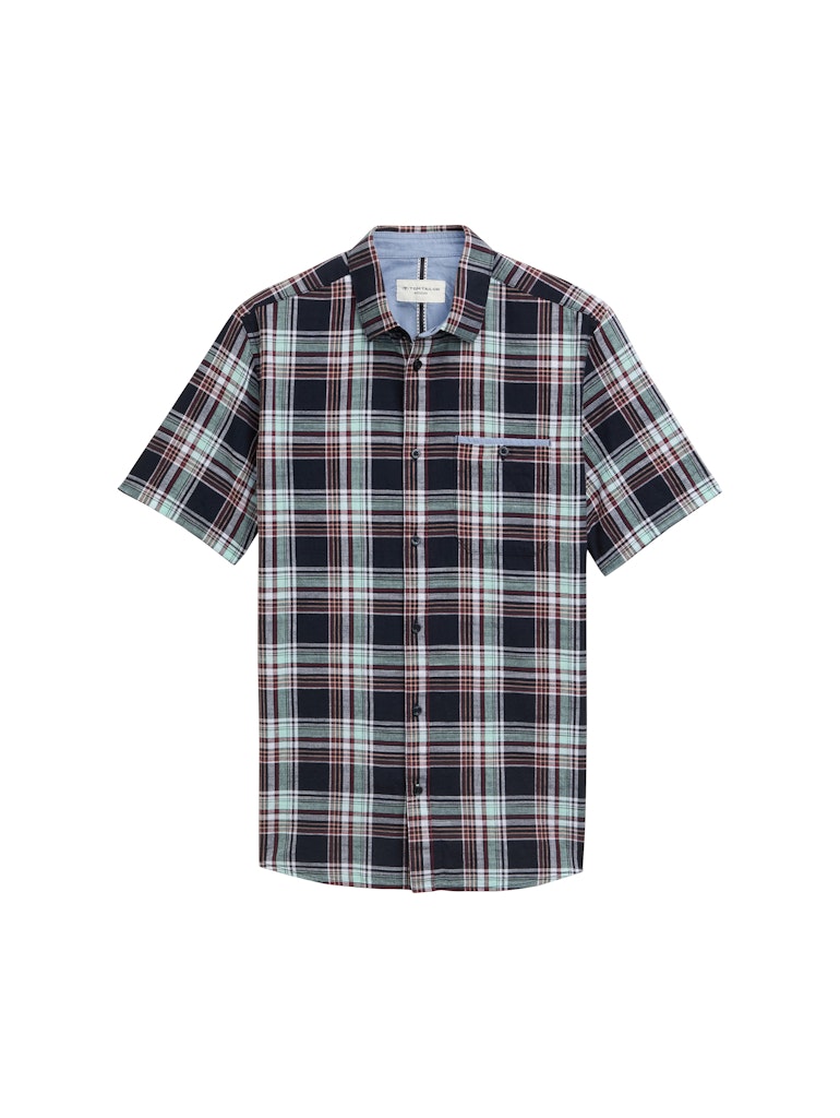 Tom Tailor Herren Hemden kurz Navy Multicol C