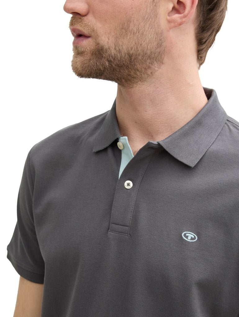 Tom Tailor Herren Polo-Shirts Dark Shadow