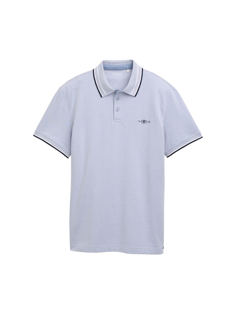 Tom Tailor Herren Polo-Shirts Dove Blue White