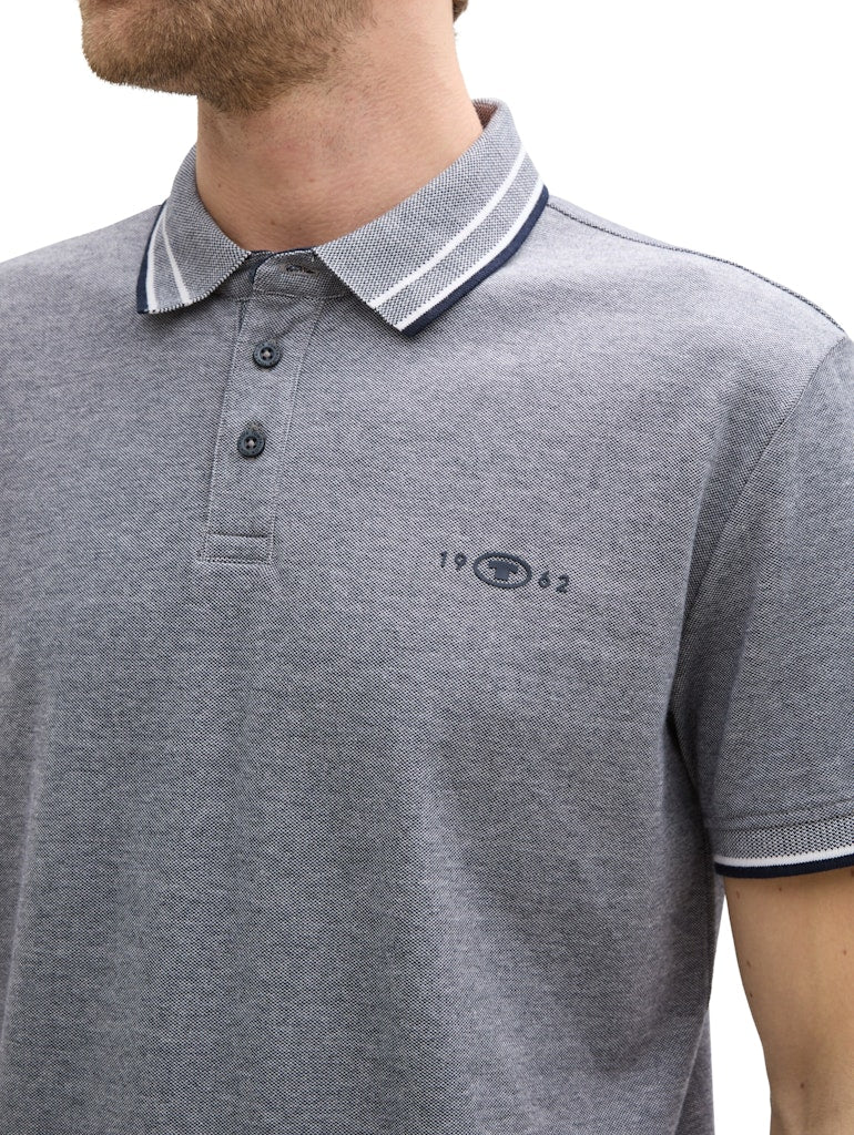 Tom Tailor Herren Polo-Shirts Navy White Two