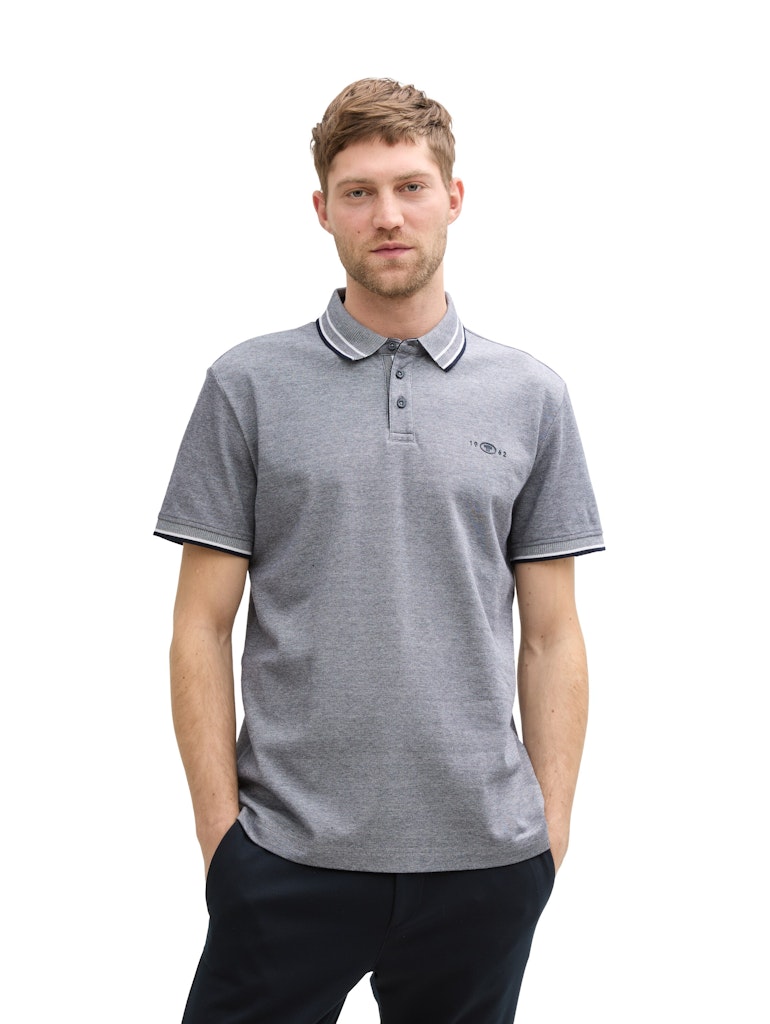 Tom Tailor Herren Polo-Shirts Navy White Two