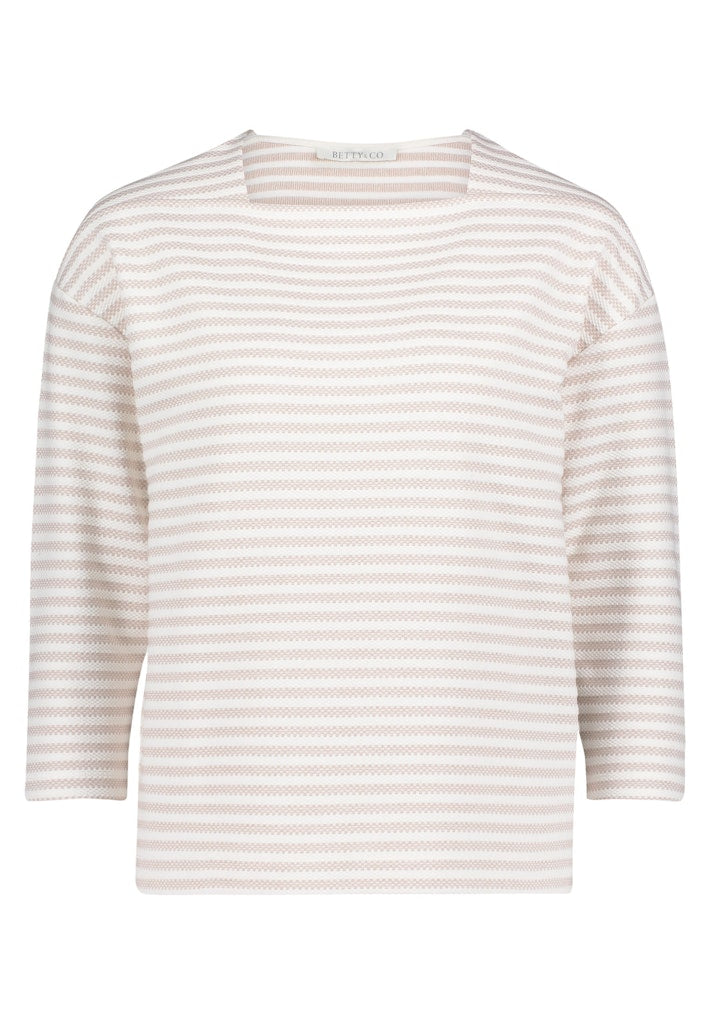 Betty & Co Damen T-Shirts Taupe/Cream