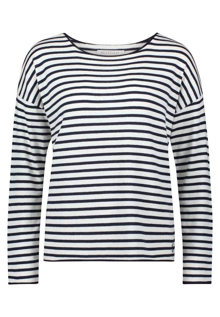 Betty & Co Damen Pullover Cream/Dark Blue
