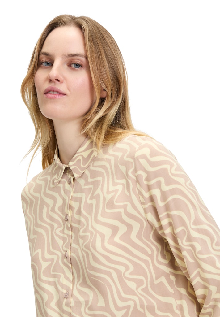 Betty & Co Damen Blusen Taupe/Yellow