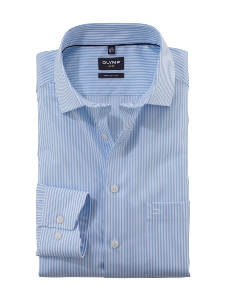 Olymp Herren Hemden lang  Bleu