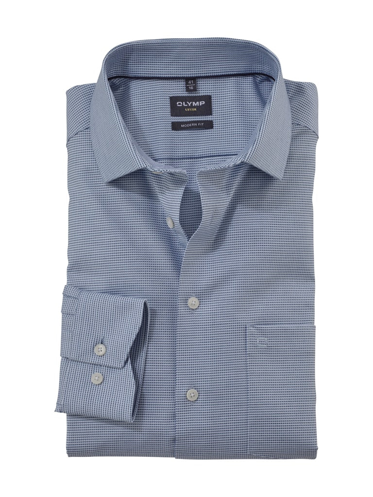 Olymp Herren Hemden lang  Bleu