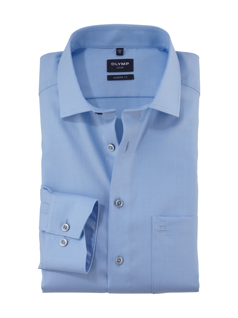 Olymp Herren Hemden lang  Bleu