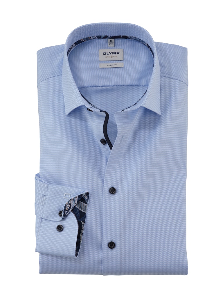 Olymp Herren Hemden lang  Bleu