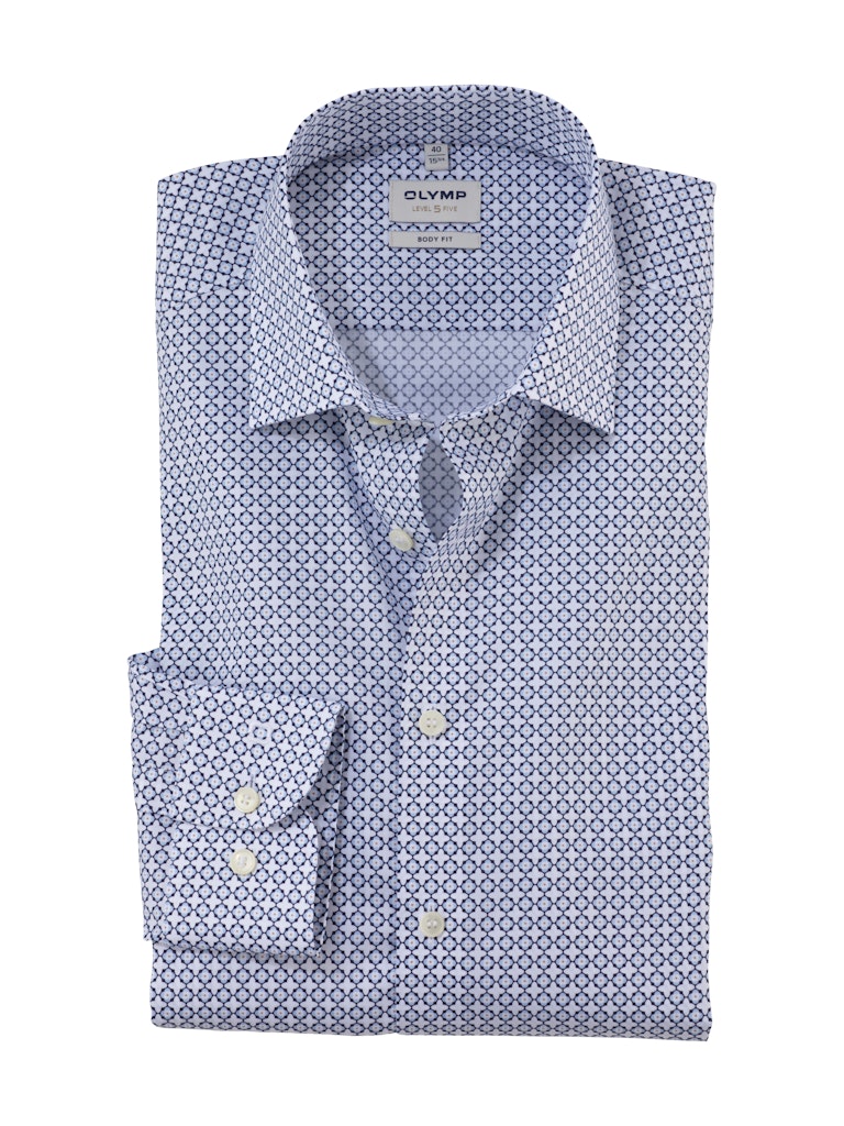 Olymp Herren Hemden lang  Bleu
