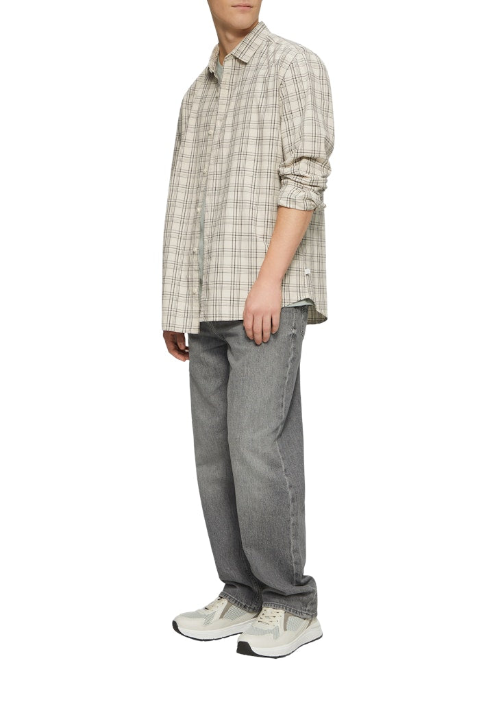 QS by S.Oliver Herren Hemden lang Grey/Black