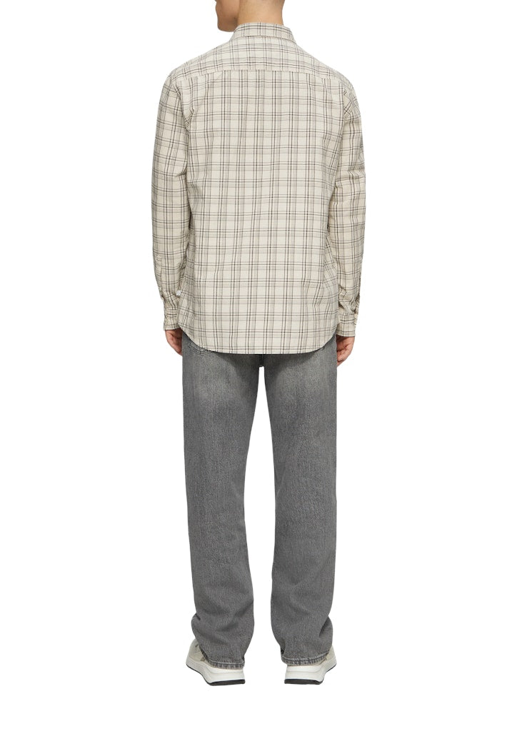 QS by S.Oliver Herren Hemden lang Grey/Black