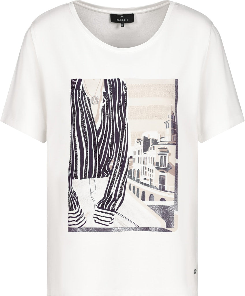 Monari Damen T-Shirts  Off-White