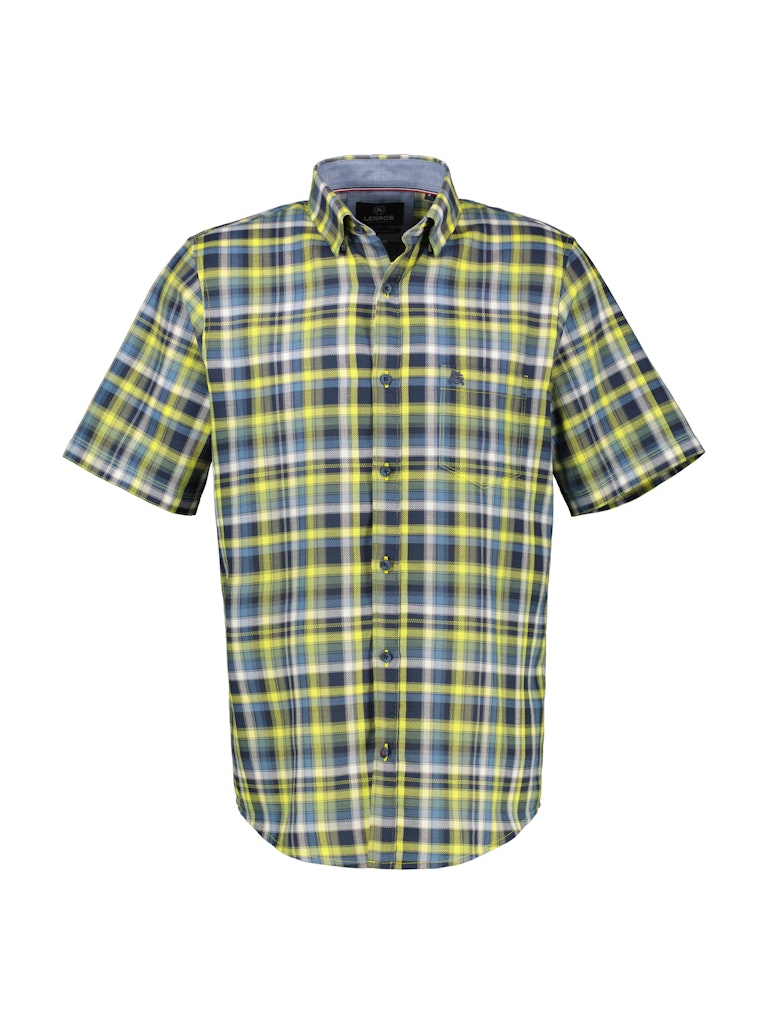 Lerros Herren Hemden kurz Faded Yellow