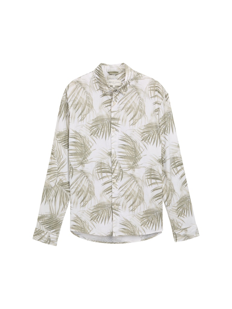 Tom Tailor denim Herren Hemden lang White Green Wat