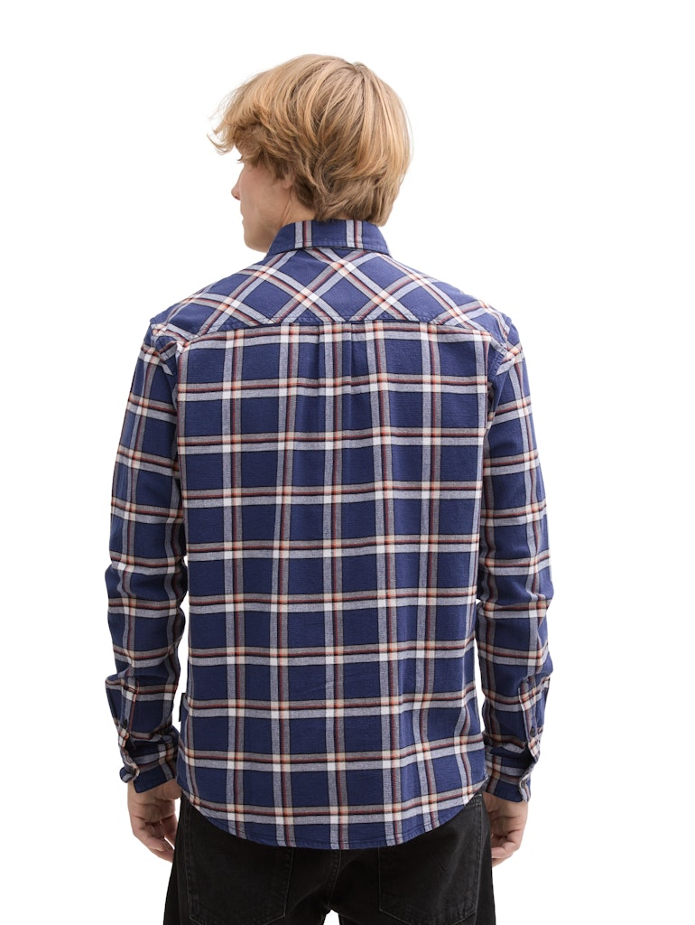 Tom Tailor denim Herren Hemden lang Dark Blueberry