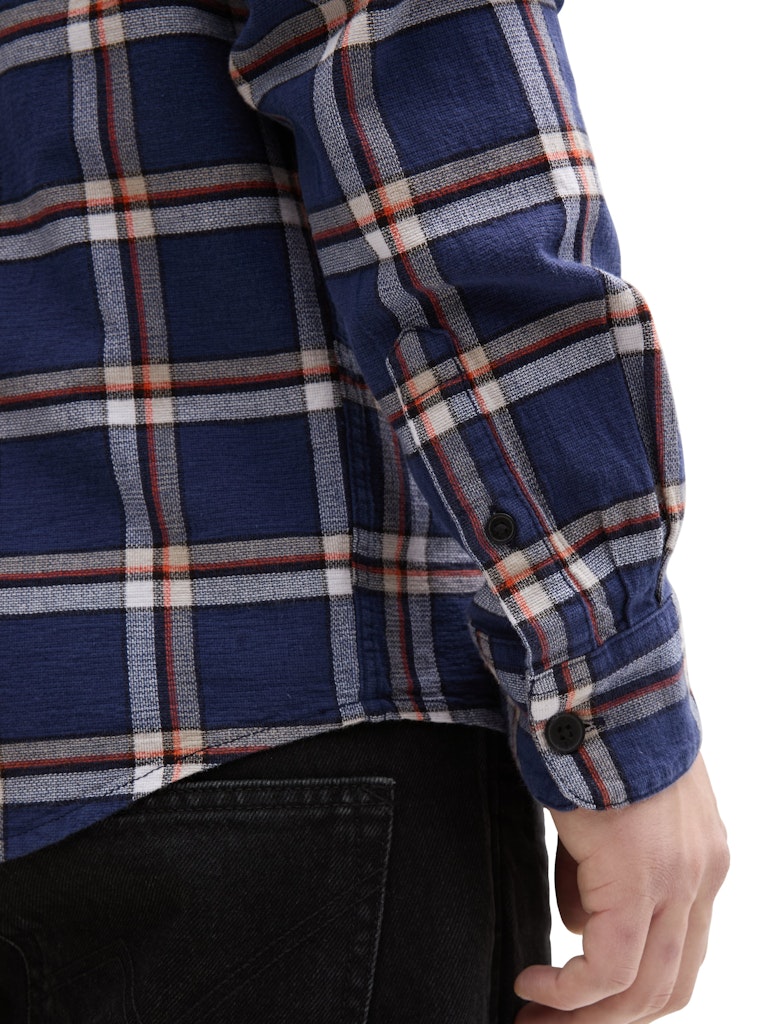 Tom Tailor denim Herren Hemden lang Dark Blueberry