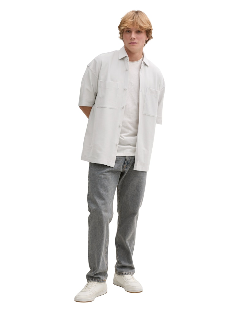 Tom Tailor denim Herren Hemden kurz Chalk Grey