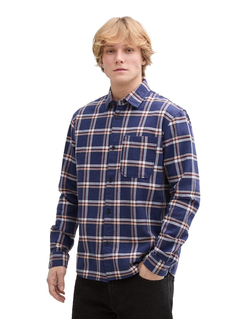 Tom Tailor denim Herren Hemden lang Dark Blueberry