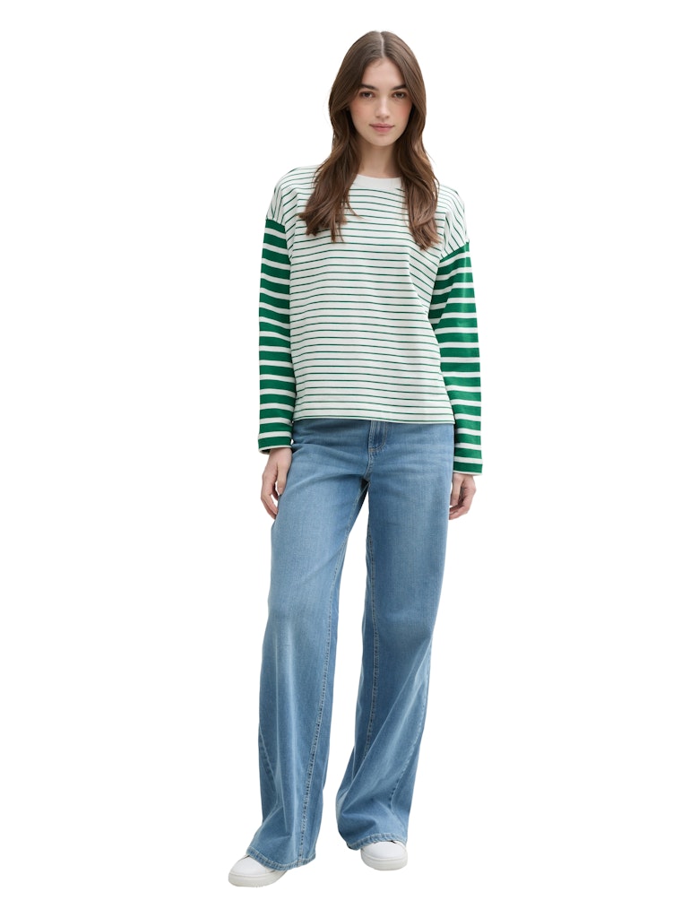 Tom Tailor denim Damen Sweatshirts Small White Gre