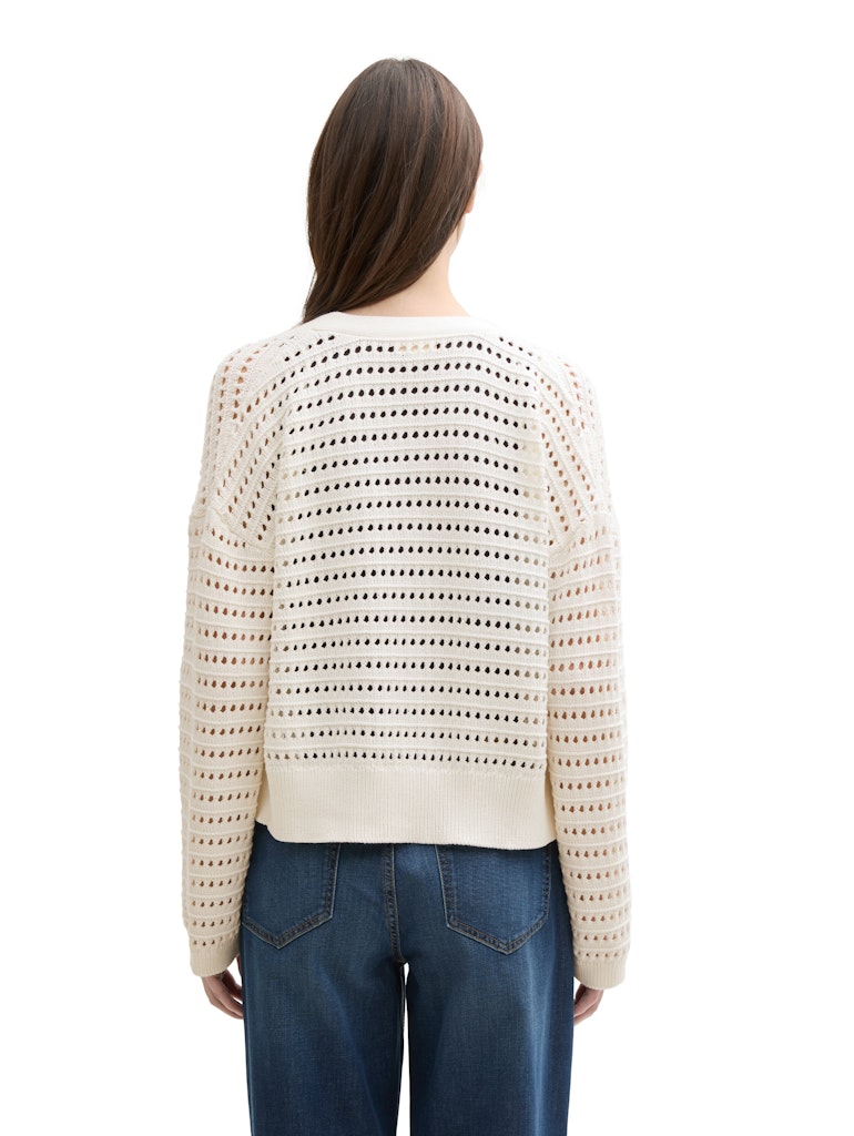Tom Tailor denim Damen Strickjacken Off White